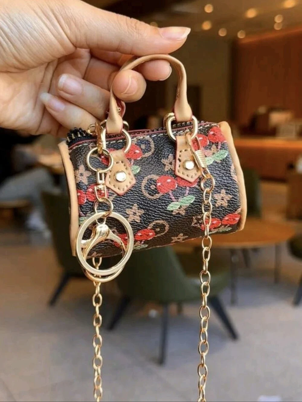 Cherry Mini Coin Purse Bag Charm/ Keychain NEW